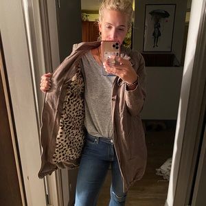TROUVE Coat Leopard Lining